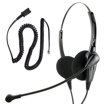 INNOTALK - Cisco Phone Headset, Classic Binaural Wired Headset with Microphone & Quick Disconnect RJ9 Adapter for Most Cisco Phones, Wired Headphones, Cost Effective Corded Headset - size: Classic-Binaural