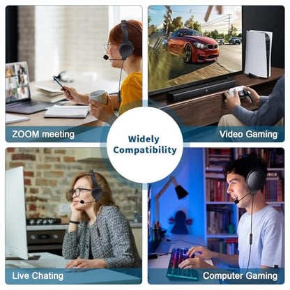 QC35 II Microphone Replacement Compatible with Bose QuietComfort 35 II QC35 II Quiet Comfort 35 QC35 Headphones, Boom Gaming Mic with Mute Switch for PS4, PS5, Xbox One Controller, PC