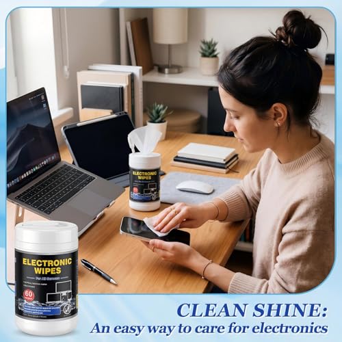 Threlaco 4 Pack 240 Count Electronic Wipes Screen Cleaner Wipes for Computer Laptop Monitor Lens Phone TV Screens Keyboard Cleaning (Simple Style) - size: Simple Style