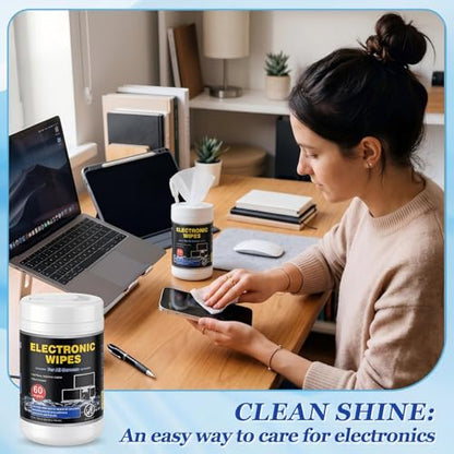 Threlaco 4 Pack 240 Count Electronic Wipes Screen Cleaner Wipes for Computer Laptop Monitor Lens Phone TV Screens Keyboard Cleaning (Simple Style) - size: Simple Style