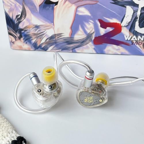 TANGZU Wan'er S.G II in Ear Monitor, Gaming IEM Earphones, HiFi Wired Earphones with 10mm Single Dynamic Driver PET Diaphragm, 0.78mm Double pinhole Tangle-Free Detachable Cable (White, 3.5mm) - color: White, size: 3.5mm Jack without Mic