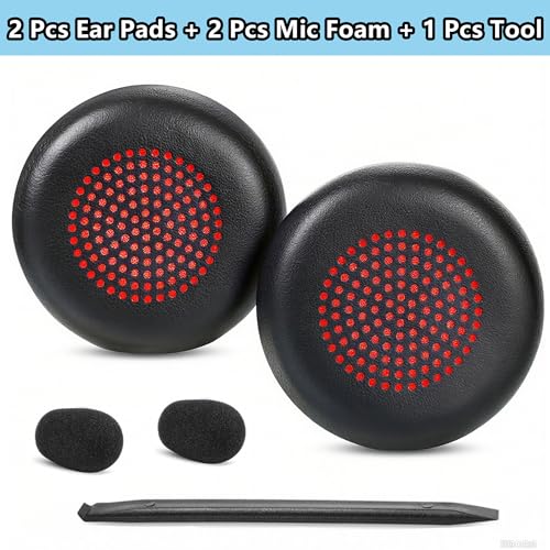 Savi 8220 Earpads Replacement for Plantronics Savi 8210/8220/ 8200 Headset | Ear Pads Cushions Protein Leather High-Density Foam - Black