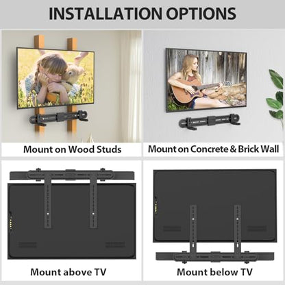 USX MOUNT Universal Soundbar Mount, Sound Bar TV Bracket for Soundbar with Speaker, Fits 2 Installation Options, Removable No-Slip Base Holder Extends 3.46”-6.06” - size: Soundbar Mount up to 13 lbs