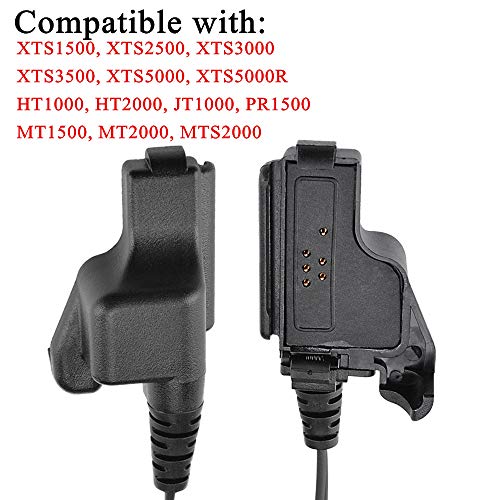 XTS2500 Earpiece for Motorola Radio XTS5000 XTS3000 Walkie Talkie with Acoustic Tube and Mic&PTT Surveillance Headset - style: General Style