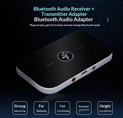 Bluetooth 5.0 AUX Adapter, 2-in-1 Transmitter and Receiver, 3.5mm Wireless Audio Adapter for Car, Home Stereo, Headphones, TV