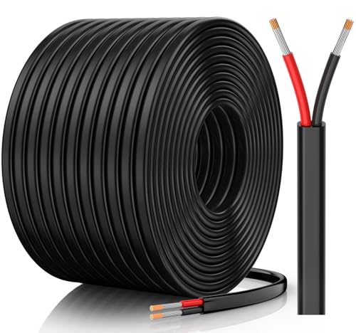 CONEPY 16게이지 와이어, 16 AWG 2 컨덕터 자동차 와이어, 16/2 케이블, 30.5m(100피트) | 무산소 주석 도금 구리 16 AWG 와이어, 자동차, 해양, 태양열, RV, 조명용 PVC 절연 유연한 12V 2 와이어 케이블 - size: 100피트, style: 16AWG