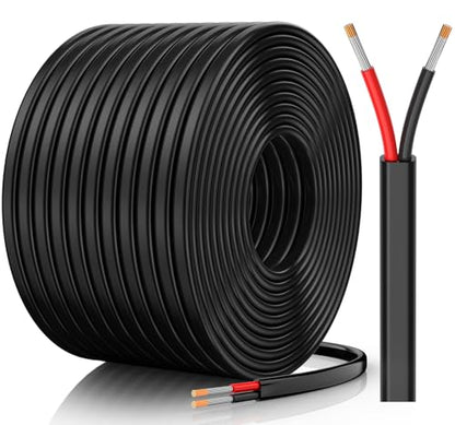 CONEPY 16게이지 와이어, 16 AWG 2 컨덕터 자동차 와이어, 16/2 케이블, 30.5m(100피트) | 무산소 주석 도금 구리 16 AWG 와이어, 자동차, 해양, 태양열, RV, 조명용 PVC 절연 유연한 12V 2 와이어 케이블 - size: 100피트, style: 16AWG