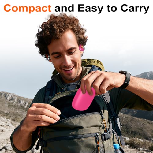 kurdene Open Ear Buds Wireless Earbuds 5.4 Bluetooth Headphones | Deep Bass Sound,smart Touch Control,60Hrs Playtime Earphone with Earhooks for Running, Meeting, Workout-Hot Pink - color: Hot Pink