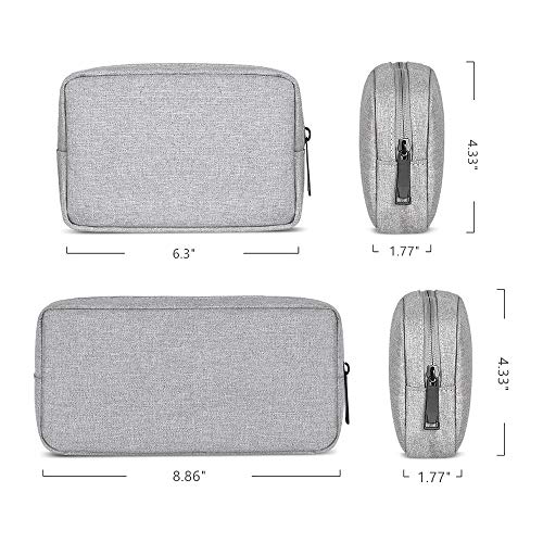 Universal Electronics/Accessories Soft Carrying Case Bag, Durable & Light-weight,Suitable for Out-going, Business, Travel and Cosmetics Kit (Small+Big-Gray) - color: Small+Big-Gray