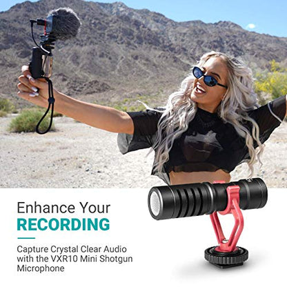 Movo Smartphone Video Rig with Shotgun Microphone, Grip Handle, Wrist Strap for iPhone 5, 5C, 5S, 6, 6S, 7, 8, X, XS, XS Max, 11, 11 Pro, Samsung Galaxy, Note and More