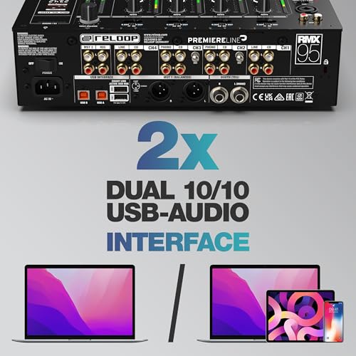 Reloop RMX-95 DJ Club Mixer with FX and Dual USB Audio Interface
