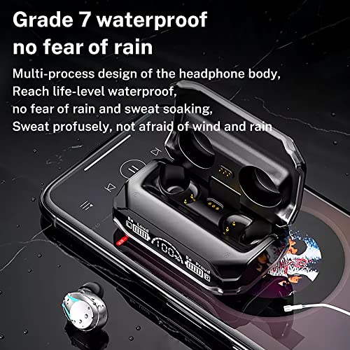 M41 Bluetooth Ear Buds, True Wireless Earbuds 120Hrs Playback with 1200mAh Battery, IPX7 Waterproof Bluetooth Earphones for Android, iPhone, PC, Laptop (Black) - color: Black