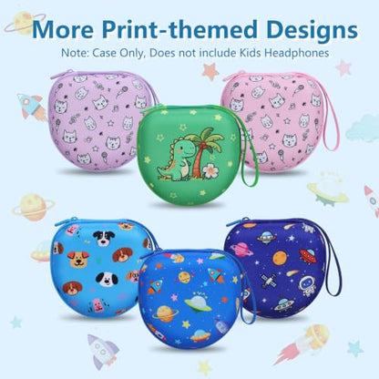 Kids Headphone Case for iClever/Acer/JBL, Space Blue(Case Only) | for iClever BTH12 HS19 BTH22 BTH20 BTH18 BTH26/JBL Junior 320/MIDOLA/JoySpark/eKids/ ADOOPE/JLab Girls Boy Kids Headphone - color: Space Print-Blue