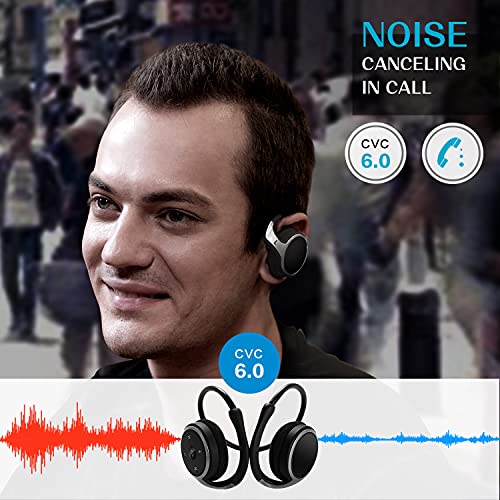 Small Bluetooth Headphones Wrap Around Head - Sports Wireless Headset with Built in Microphone and Crystal-Clear Sound, Foldable and Carried in The Purse, and 12-Hour Battery Life, Black - color: Black