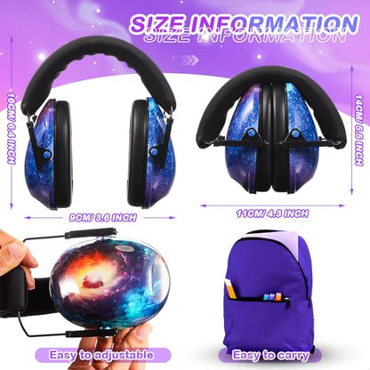 12 Pcs Kids Ear Protection Noise Cancelling Headphones Ear Muffs Bulk 27db Adult Noise Reduction Hearing Earmuff(Universal Fit (kids & Adults),Starry Sky Style) - size: Universal Fit (kids & Adults), style: Starry Sky Style