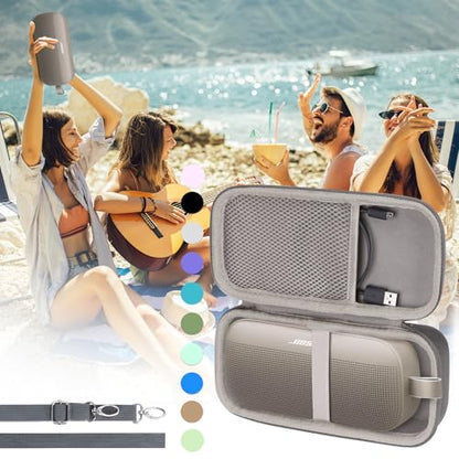 Lebakort Hard Case Compatible with Bose SoundLink Flex 2nd Gen/Bose SoundLink Flex Portable Speaker, Sandstone Case - color: Sandstone Case