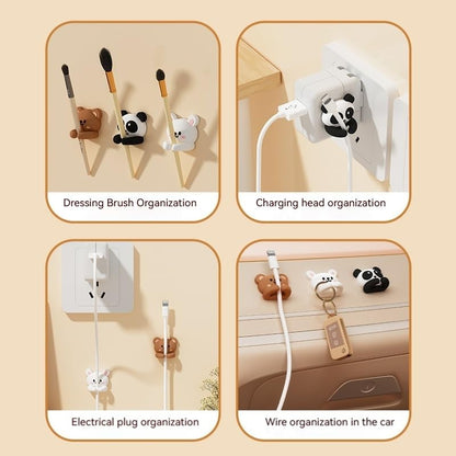 3Pcs, Cute Silicone Cable Clips, No-Nail Adhesive Wire Organizers for Desk, Multi-Purpose Fixer for Charger, Mouse and Headphone Cables, Suitable for Home, Office and Bedroom to Reduce Cable Clutter