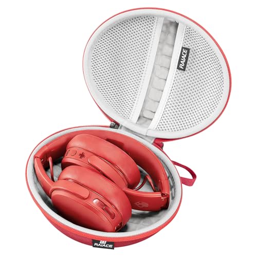Hard Travel Carrying Case Compatible with Skullcandy Crusher Over-Ear Headphones. (Case Only, Not Include The Device) (Red) - color: Red