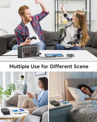 250W USB~c Charging Station, 50 Port (30 USB A & 20 USB~C Port) USB~C Charger Block, Fast Charging Station for Multiple Devices, Desktop USB Charger Compatible for iPhone, iPad, Tablets
