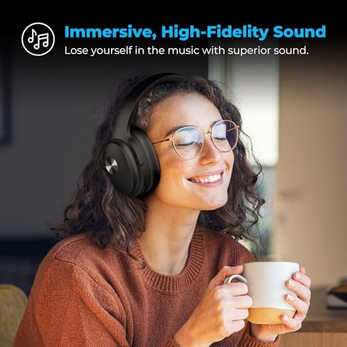 Silensys Hybrid Active Noise Cancelling Headphones, Wireless Over Ear Bluetooth Headphones, Hi-Fi Audio, Deep Bass, Memory Foam Earpads, 30H Playtime, Clear Calls, Travel, Office, Home, Black Pcs - color: Black