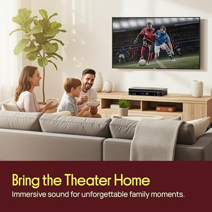 Pyle 5.2 Channel Bluetooth Home Theater Amplifier, 240 watts Peak Power, Microphone Input with Echo for Karaoke, ARC Hi-Def Input, USB-A Input with MP3 Player, FM Radio - PT875BT