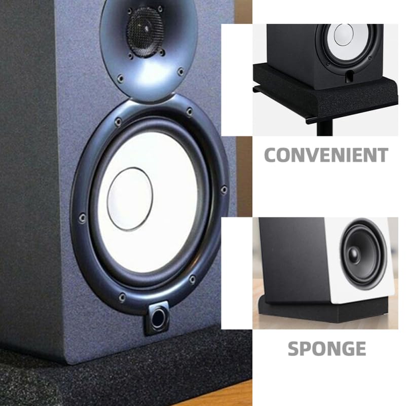 Totority Speaker Isolation Pads, Anti-Vibration Foam Cushions,2 Sets | Soundproof Shock Absorption Mat to Reduce Noise Interference, High-Density Sponge Base for Audio Equipment Protection