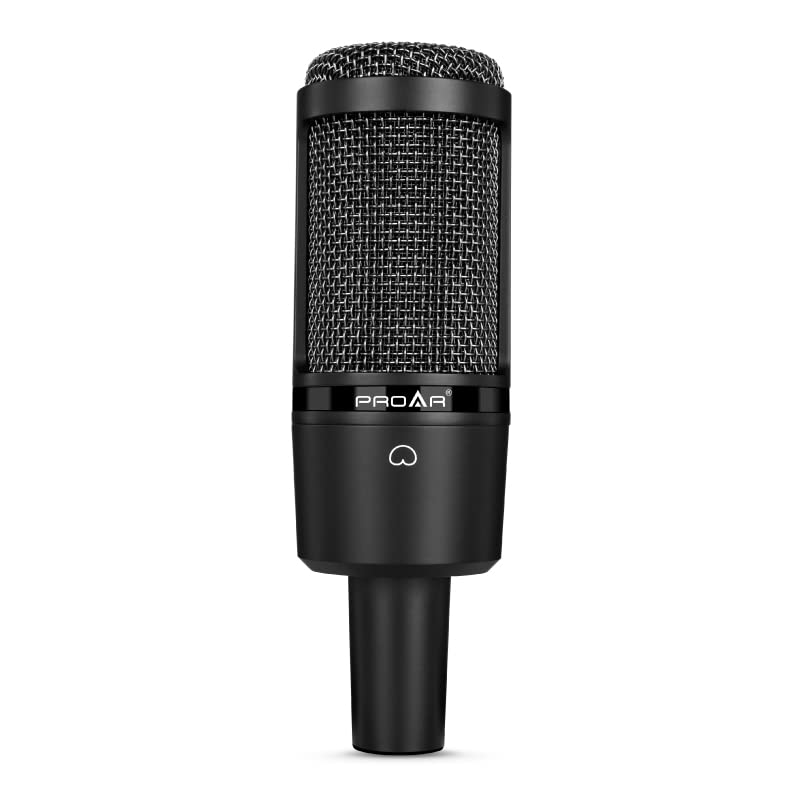 XLR Podcast Microphone Professional Cardioid Condenser Microphone for PC Computer Studio XLR Mic Kit for Recording/Podcasting/Streaming/Voice Over/ASMR/Home Studio/YouTube with Desktop Stand | 48V power required.XLR podcast mic for vocals, voiceovers and