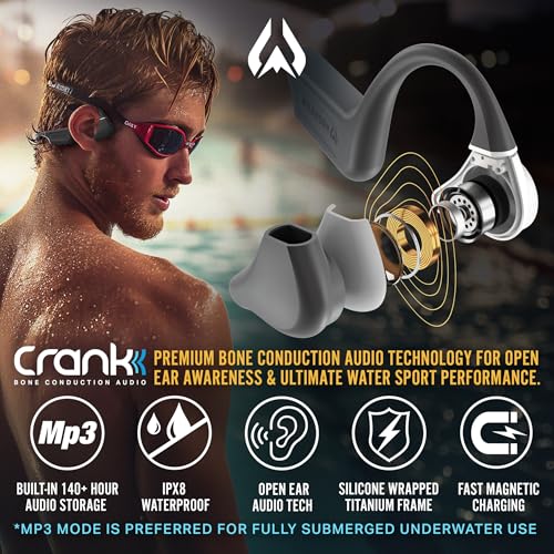 Wildhorn Crank Bone Conduction Swimming Headphones - Bluetooth & Waterproof