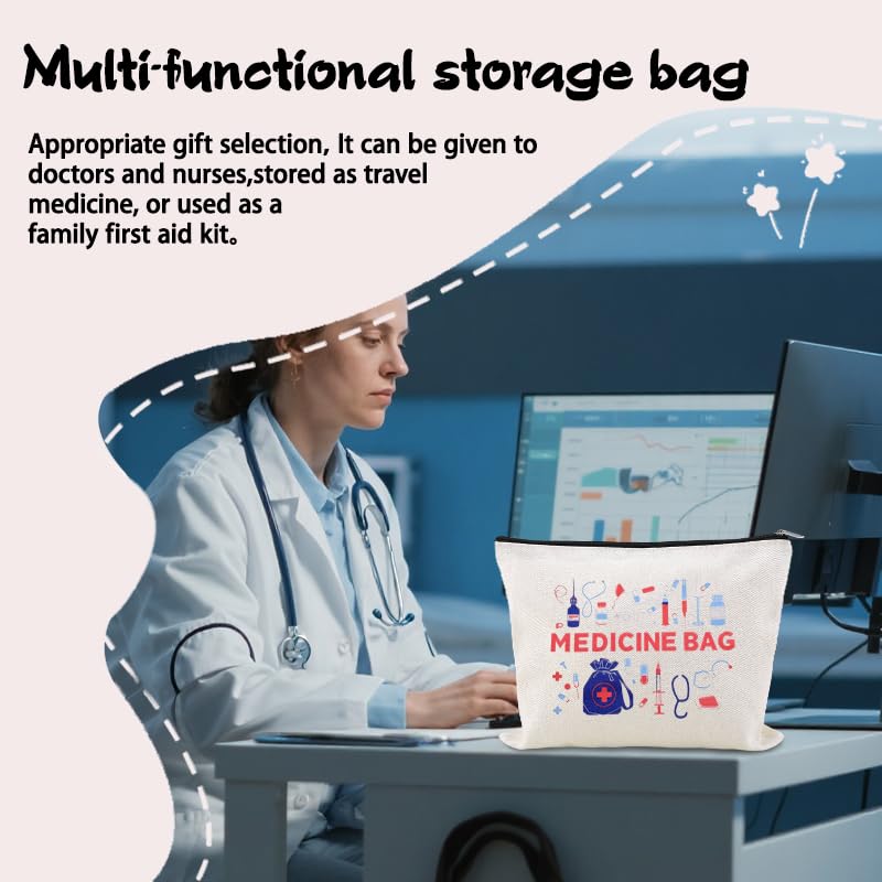 Small Medicine Makeup Bag Pouch Patient Travel Medication Bags Doctor Nurse Day Gift Ideas Bag Physician Practitioner Pharmacy Gifts for Women Bags Hospital Pharmacist Gifts Pouch Nurse Drug Organizer - color: Small Medicine Makeup Bag Pouch