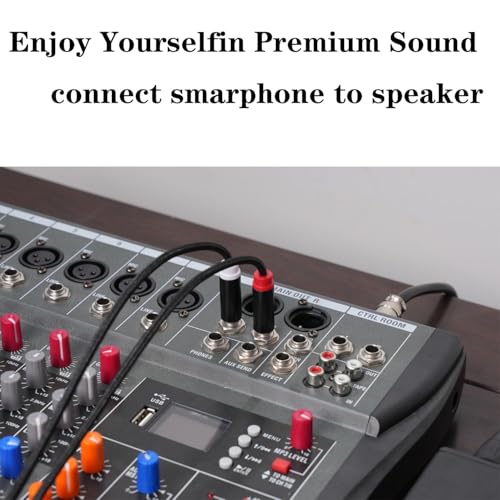 (6.6 FT) 3.5mm 1/8 TRS to Dual 6.35mm 1/4 TS Mono Breakout Cable Y Splitter Stereo Cord Adapter Compatible with iPhone, iPod, Computer Sound Card, CD Player, Multimedia Speaker, Home Stereo System - color: 6.6 FT