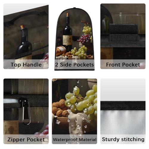Grape Red Wine Glass Kitchen Aid Mixer Cover Compatible with 6-8 Quarts, Stand Mixer Cover, Dust Cover with Zipper Pocket, Kitchen Aid Mixer Accessories, Kitchen Appliance Organizer Bag - color: Grape red wine