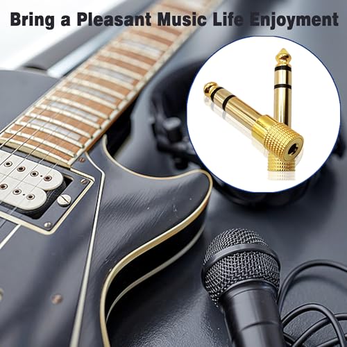 6.35MM Male to 3.5MM Female Adapter 1/4 to 1/8 Audio Adapter for Guitar Headphone 2pcs
