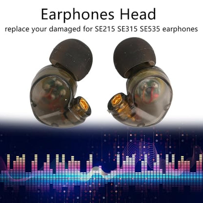 2 Pcs MMCX Interface Replacement Earbud Heads Detachable HiFi Earphone Head with Comfortable Fit for SE215 SE315 SE535(Black) - color: Black