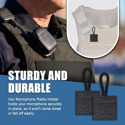 4 Pack Radio Mic Holder for Law Enforcement, 50 lb Load Capacity, Super Strong Stitches No Breaking, Mic Clips for Police Officer Vest Accessories (2 Long & 2 Short) - style: 4 pack