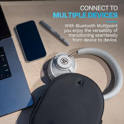 JLab JBuds Open Wireless Headphones – Open-Ear, Comfortable All-Day Fit, 24+ Hour Playtime, Immersive Sound, Bluetooth Headphones with App Control, White - color: White