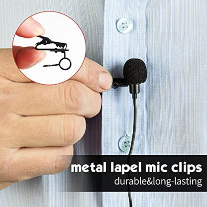 TOODOO 36 Pcs Lapel Microphone Clips Replacement Kit 18 Pieces Lapel Mic Windscreen Foam Covers and 18 Pieces Metal Lav Mic Tie Clips ＆ Plastic Wire Clip for Interview Video