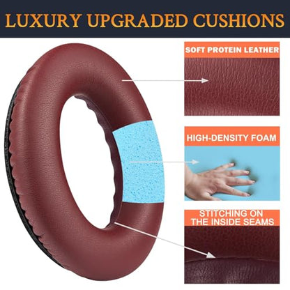 SoloWIT Earpads for Bose Headphones - Burgundy - color: Burgundy