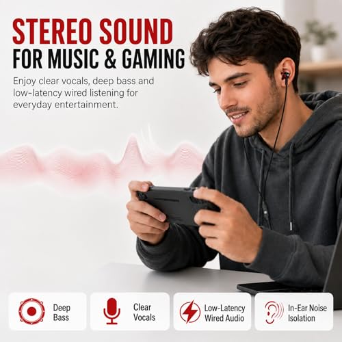 Rosmas Wired Earbuds in-Ear Headphones with Microphone, 3.5mm Jack Corded Earphones Stereo Bass Earbuds, S/M/L Soft Silicone Tips Compatible with iPhone Android Laptop iPad MP3(White) - size: White –– Standard