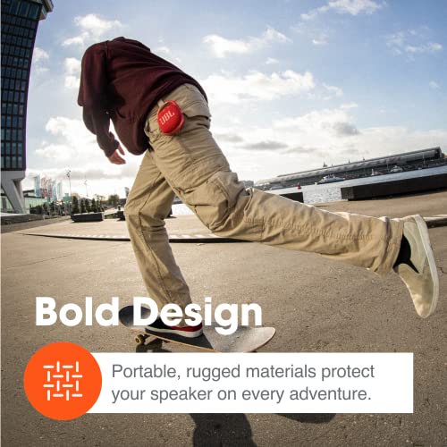 JBL Clip 4, Orange - Portable Bluetooth 5.1 Speaker - Up to 10 Hours of Play - Waterproof & Dust Resistant - Includes Noise & Echo-Canceling Speakerphone - color: Orange
