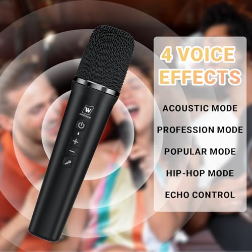 WinBridge S97 60W Powerful Voice Amplifier with Dual Wireless Microphones | Speaker Mic Set, PA System for Teachers, Karaoke & Event, Guitar Input, 4 Sound Effects, Bluetooth Audio/USB/TF/AUX Playback
