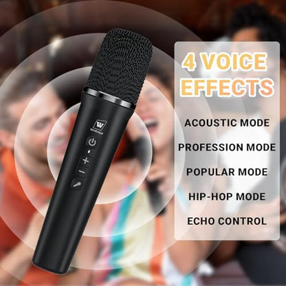 WinBridge S97 60W Powerful Voice Amplifier with Dual Wireless Microphones | Speaker Mic Set, PA System for Teachers, Karaoke & Event, Guitar Input, 4 Sound Effects, Bluetooth Audio/USB/TF/AUX Playback