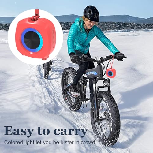 PEICHENG Speaker, Small Portable Bluetooth Wireless IPX5 Waterproof Shower Speaker,Loud Stereo Sound Deep Bass,Dual Pairing, RGB Lights,Long Playtime for Outdoor Party, Great Gift,1PC (Red) - color: Red