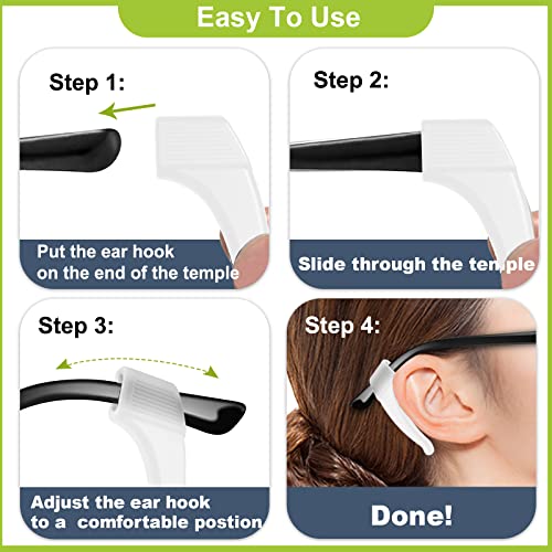 20 Pairs Anti-Slip Eyeglass Ear Grips Hook, Comfortable Silicone Elastic Eyeglasses Temple Tips Sleeve Retainer, Prevent Eyewear Sunglasses Spectacles Glasses Slipping (Clear) - color: Clear