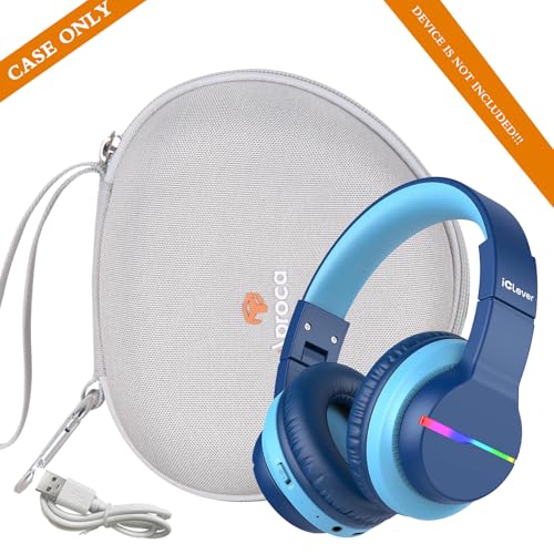 Aproca Kids Headphones Case Compatible with iClever BTH12 / HS19 / BTH26 Kids Bluetooth Headphones, Storage Hard Bag -Grey (Case Only) - color: Grey