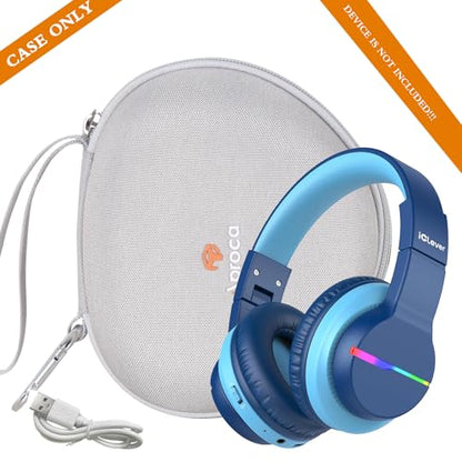 Aproca Kids Headphones Case Compatible with iClever BTH12 / HS19 / BTH26 Kids Bluetooth Headphones, Storage Hard Bag -Grey (Case Only) - color: Grey