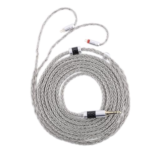 Linsoul Tripowin Zonie 16 Core Silver Plated IEM Cable, 2m Length | Extended Earbud Cord, HiFi Wired Earbuds Earphone Cable, in Ear Monitor Wire for Audiophile Musician, 2Pin - style: 2Pin