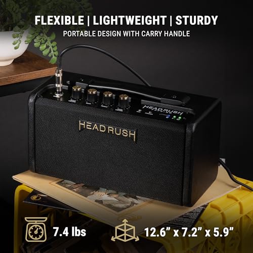 HeadRush FRFR-GO 30W Portable Electric Guitar Amplifier for Modellers | Portable Full-Range Flat-Response Speaker with Bluetooth, Rechargeable Battery for Multi-FX and Amp Modeling Pedals - size: 3-inch