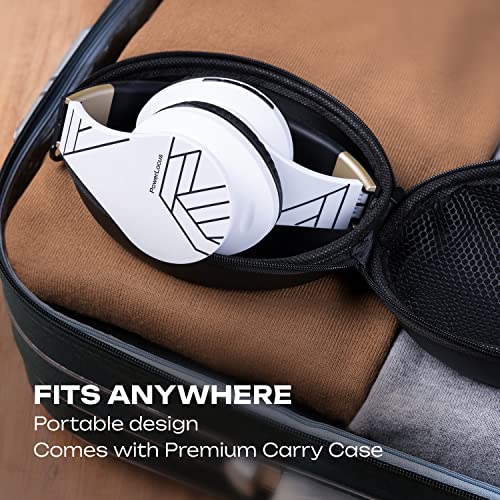 PowerLocus Bluetooth Over-Ear Headphones, Wireless Stereo Foldable Headphones Wireless and Wired Headsets with Built-in Mic, Micro SD/TF, FM for iPhone/Samsung/iPad/PC (Black/White) - color: Black/White