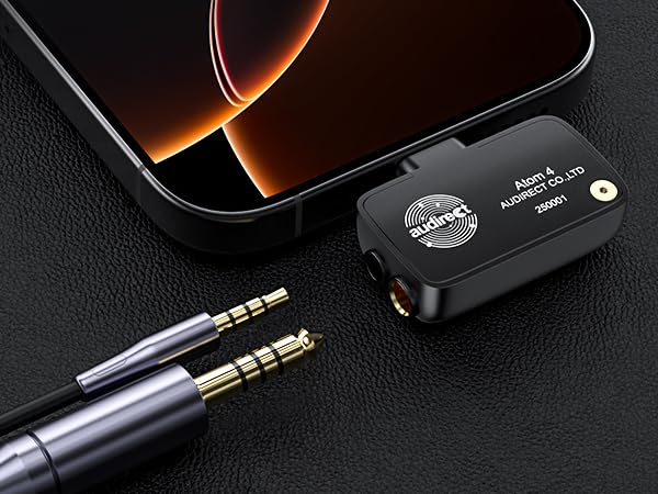S.M.S.L Audirect ATOM4 Portable Audio Decoder Headphone Amplifier 3.5mm Single Ended and 4.4mm Balanced Output High Fidelity Sound Quality Lightweight and Portable (USB-C Interface) (Gray)