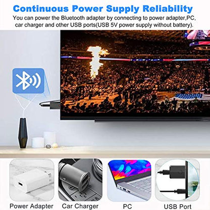 Isobel USB Bluetooth 5.0 Transmitter Receiver, 4-in-1 Mini Wireless Audio Adapter, 3.5mm Bluetooth AUX Adapter for TV PC Headphones Speakers Car/Home Stereo System, USB Power Supply - size: Small